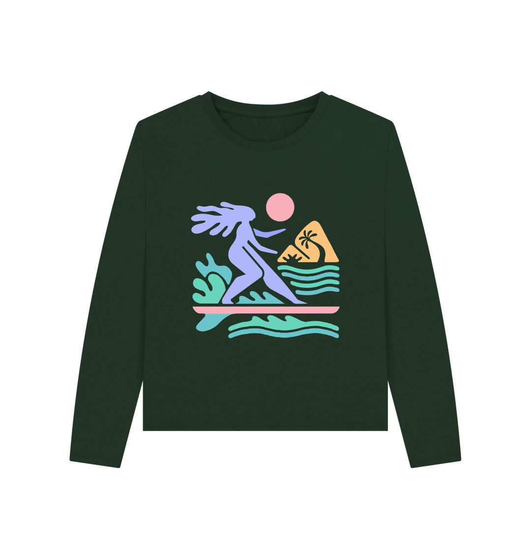 Evergreen \u2018SEAWEED SURF SISTER\u2019 Ladies Top