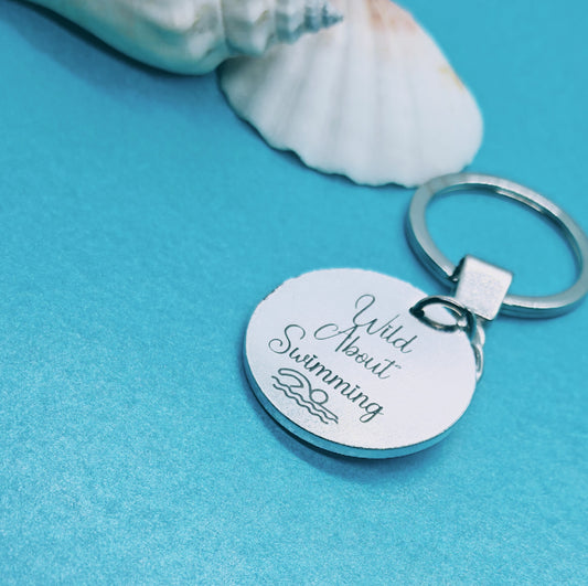 'WILD ABOUT SWIMMING' Keyring