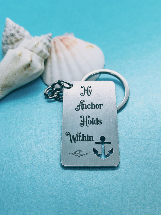 ‘MY ANCHOR HOLDS WITHIN’ Keyring