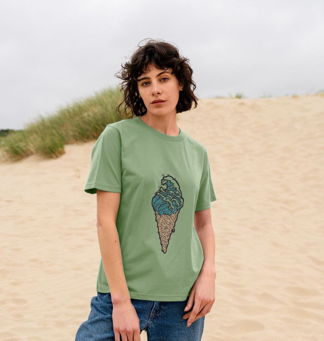 'ICE CREAM WAVES' Ladies Tee