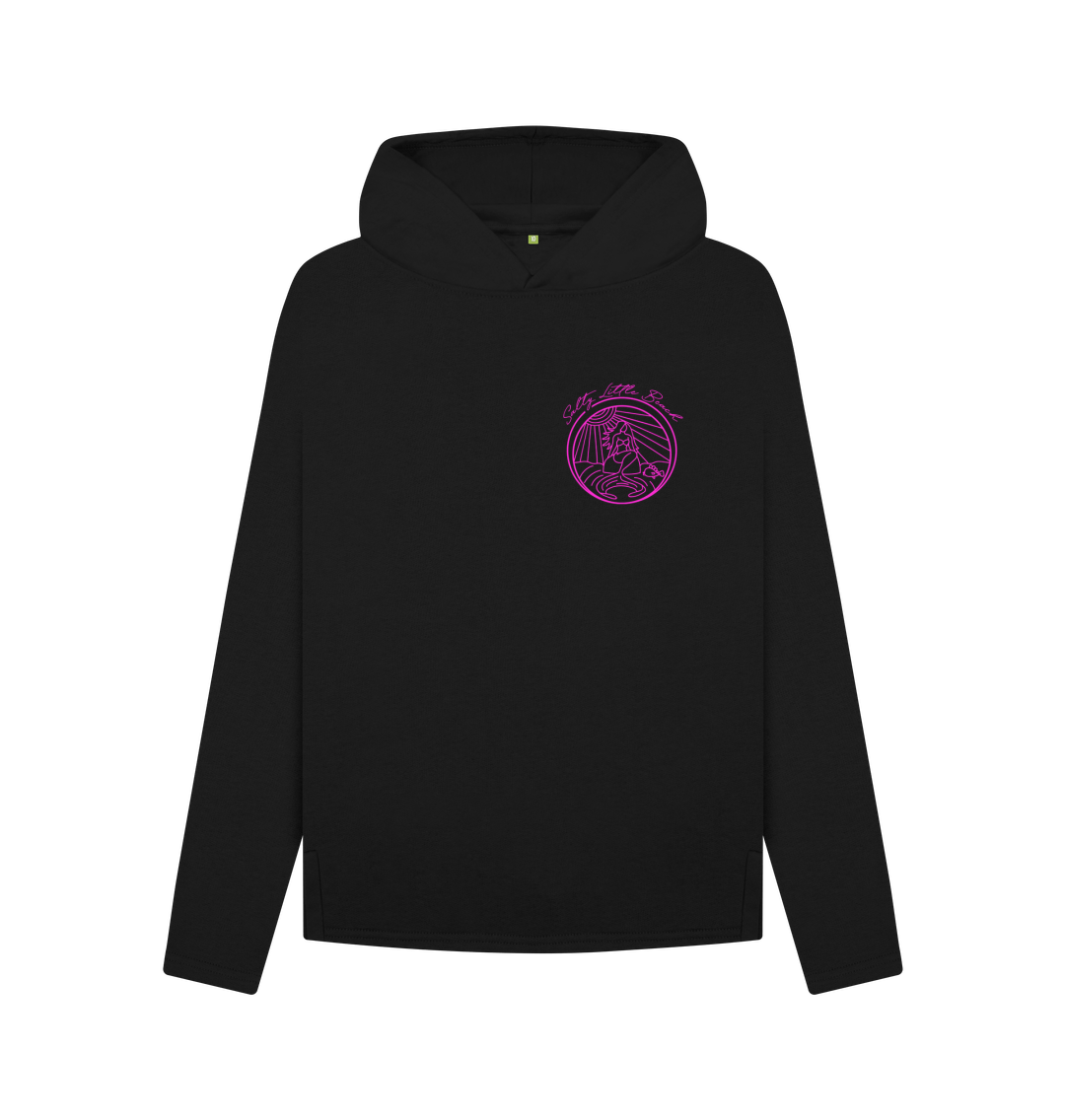 Black 'SALTY BEACH' Relaxed Fit Ladies Hoodie