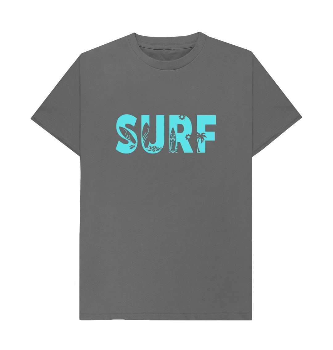 Slate Grey 'SURF' Mens Tee