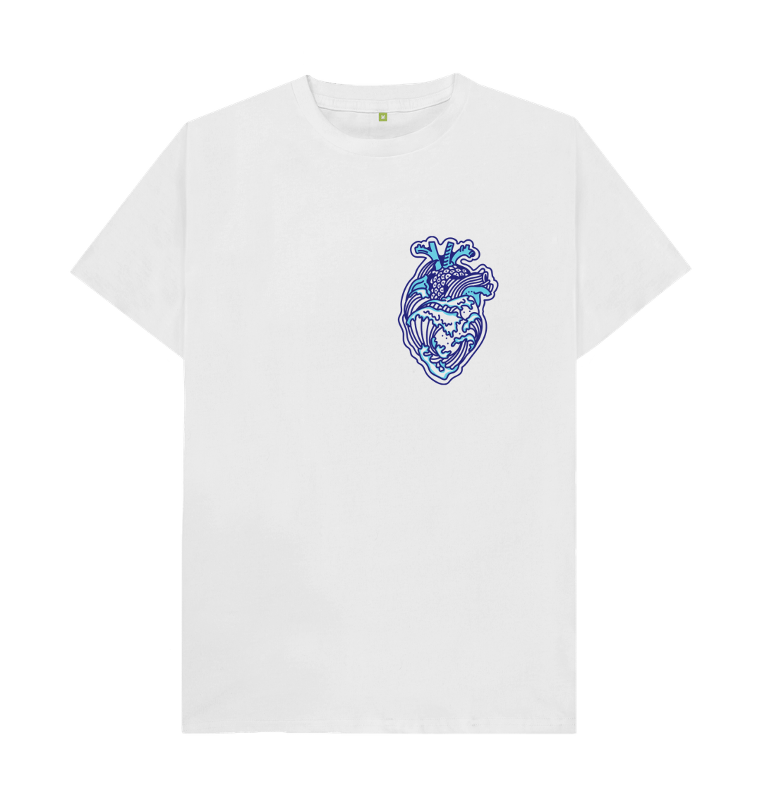 White 'OCEAN HEART' Mens Tee