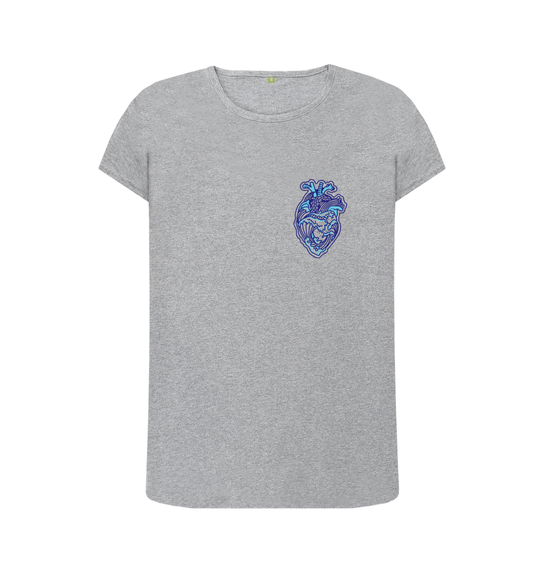 Athletic Grey 'OCEAN HEART' Ladies Tee