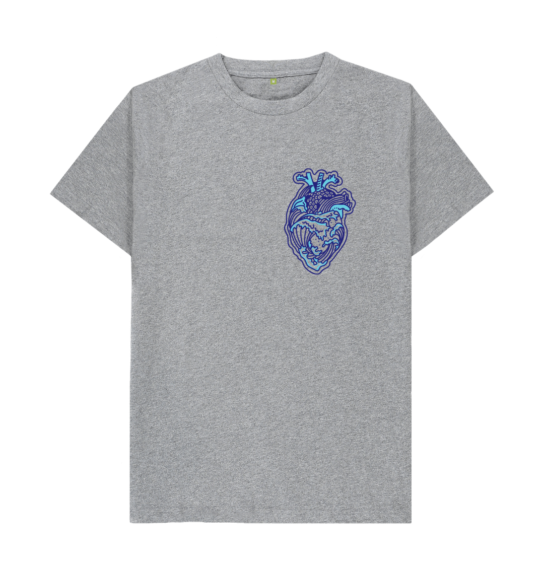 Athletic Grey 'OCEAN HEART' Mens Tee