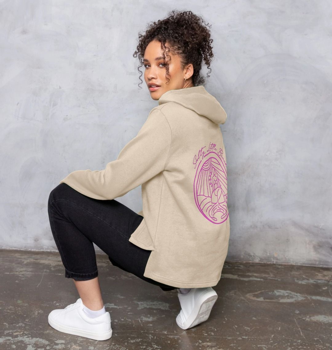 'SALTY BEACH' Relaxed Fit Ladies Hoodie