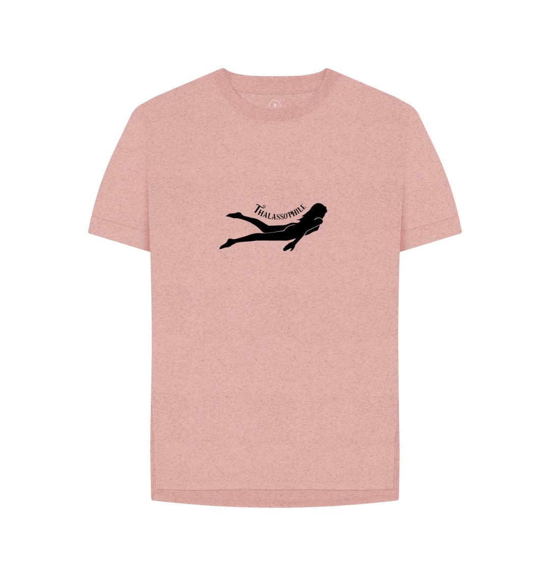 Sunset Pink 'THALASSOPHILE' Ladies Tee (Relaxed Fit)