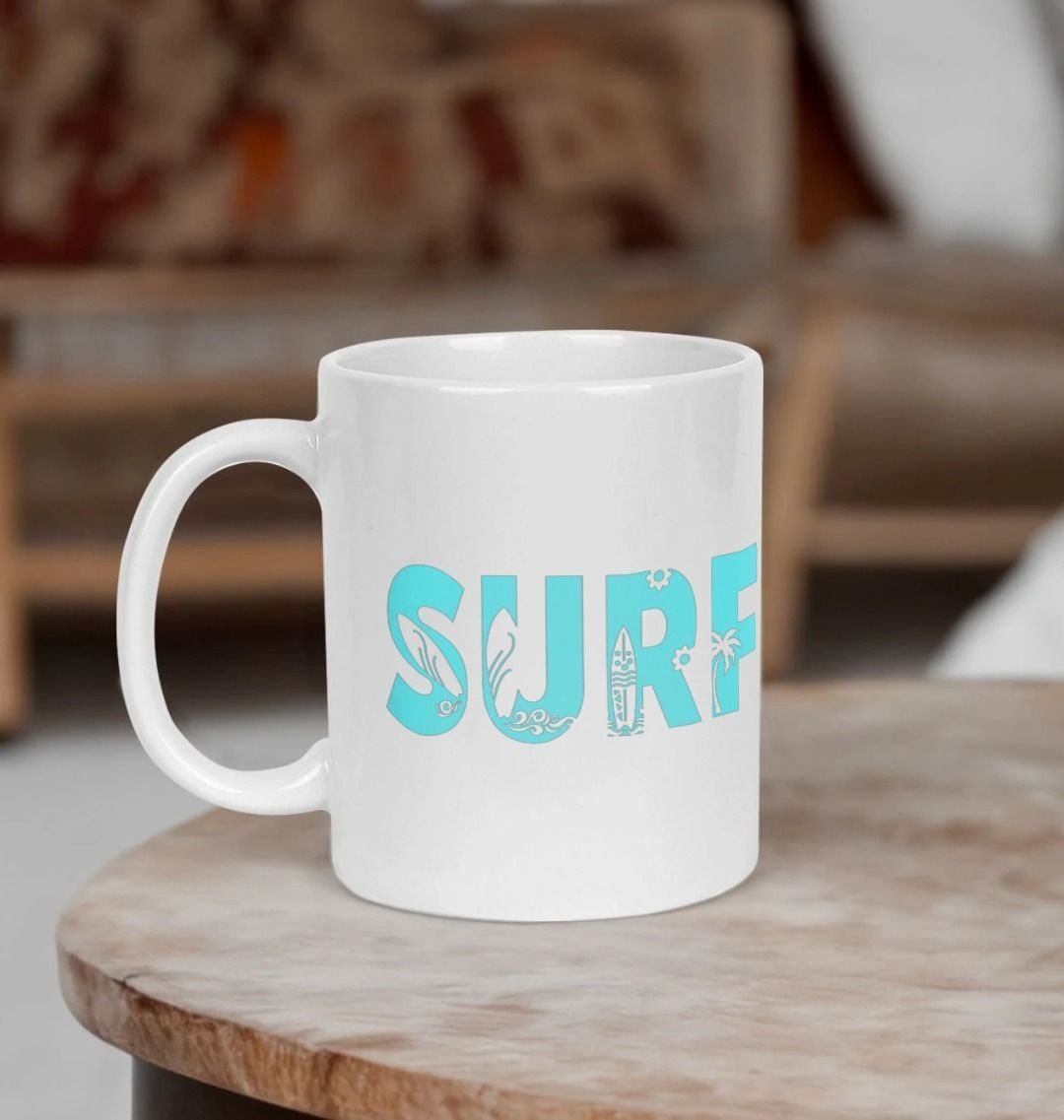 Blue 'SURF' Mug