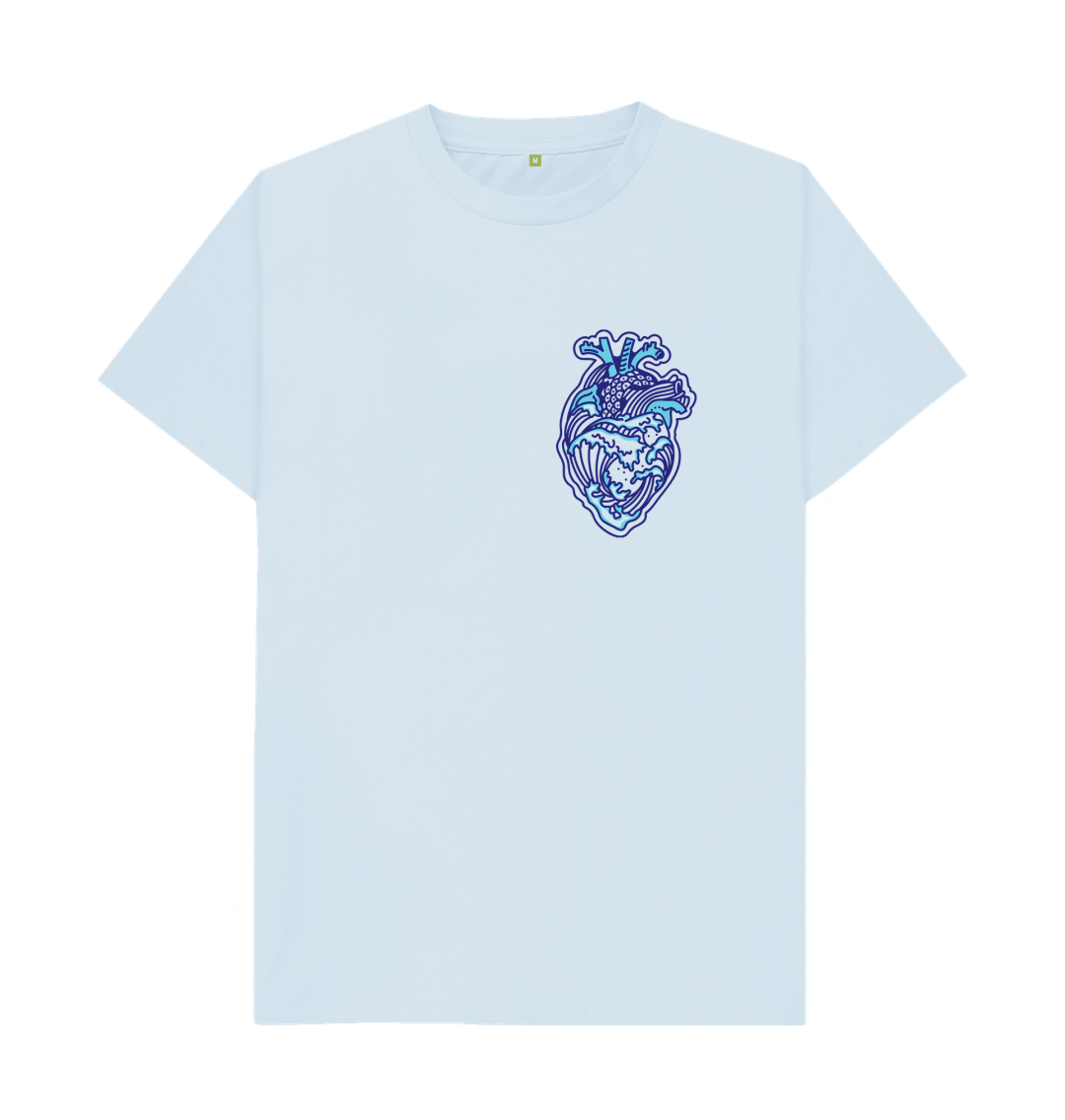 Sky Blue 'OCEAN HEART' Mens Tee