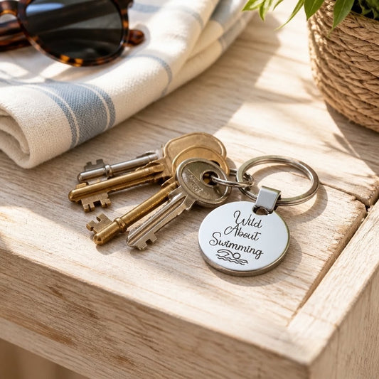 'WILD ABOUT SWIMMING' Keyring