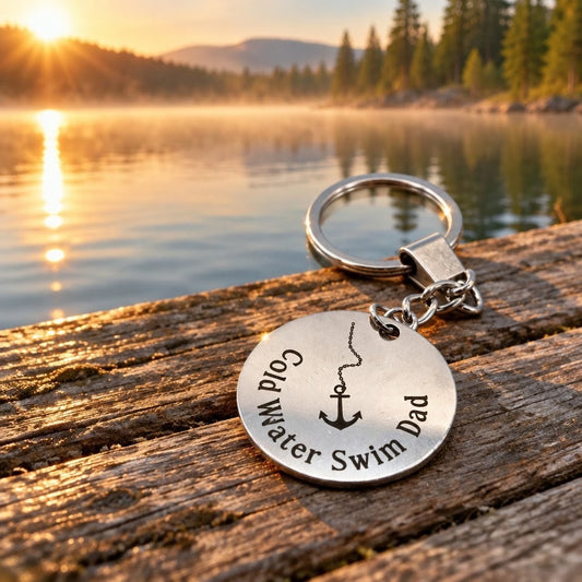 'COLD WATER SWIM DAD' Keyring