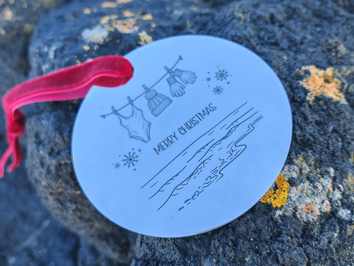 'WILD SWIMMING' Silver Bauble