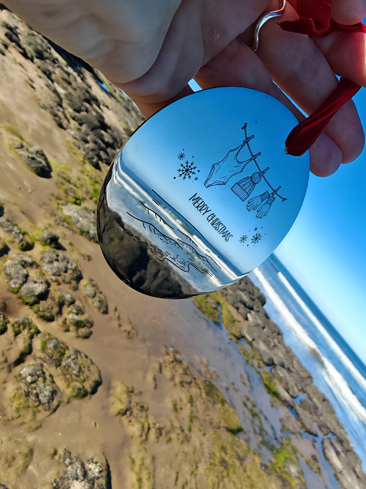'WILD SWIMMING' Silver Bauble