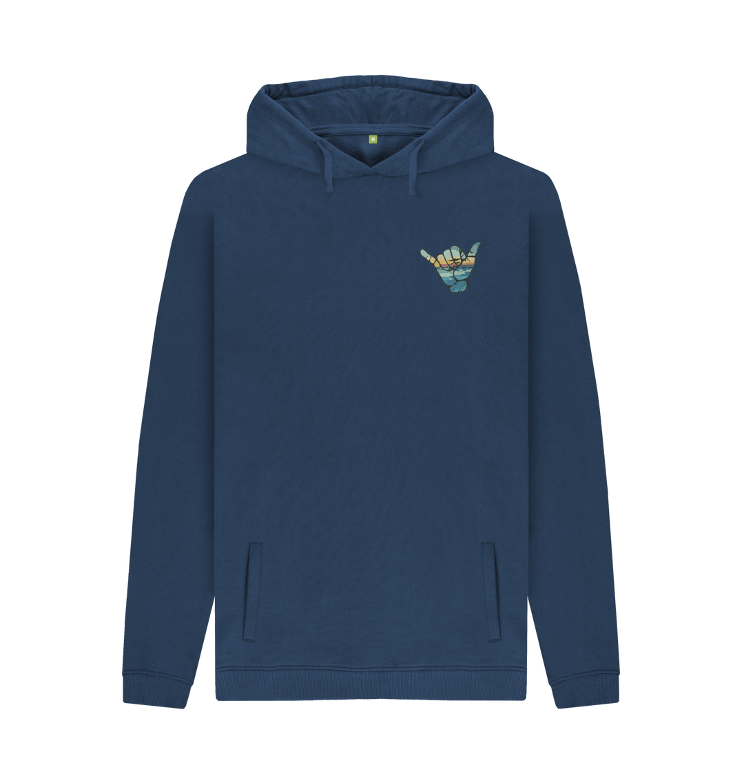 Navy Printed Hoody Front