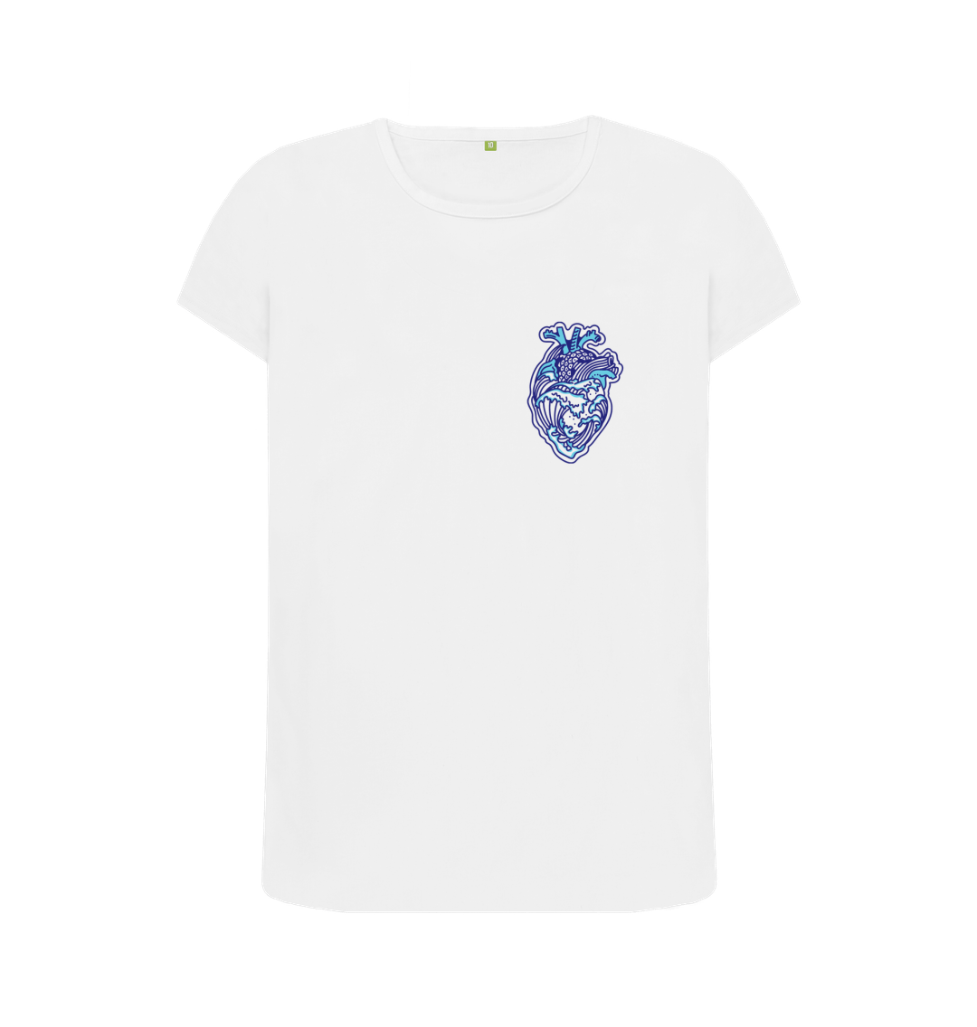 White 'OCEAN HEART' Ladies Tee