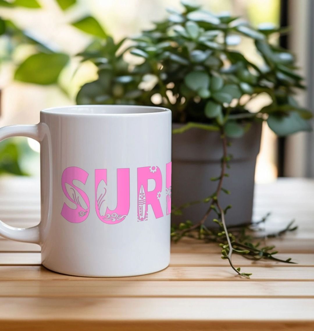 Pink 'SURF' Mug