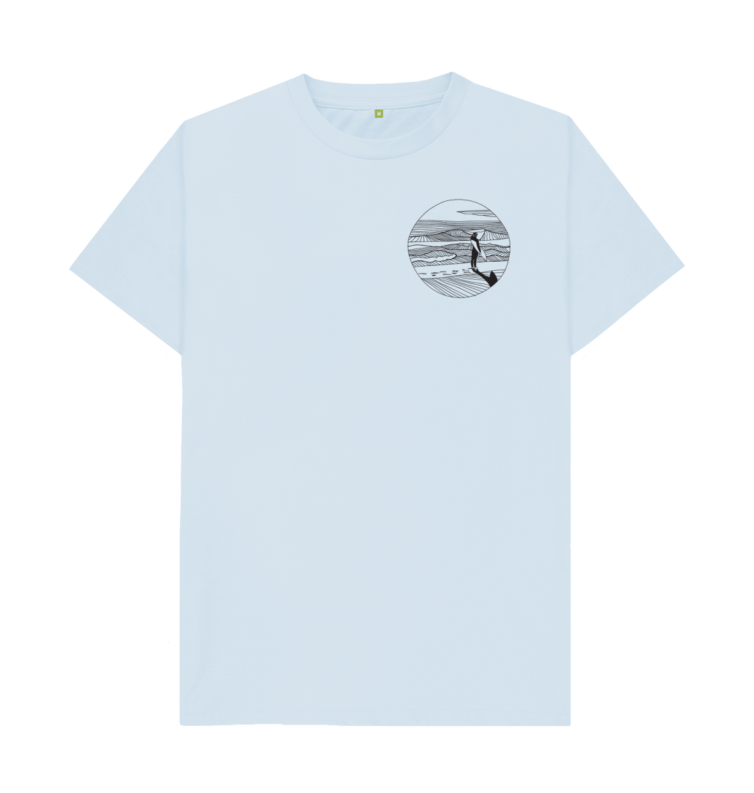 Sky Blue 'SURF CHECK' Mens Tee