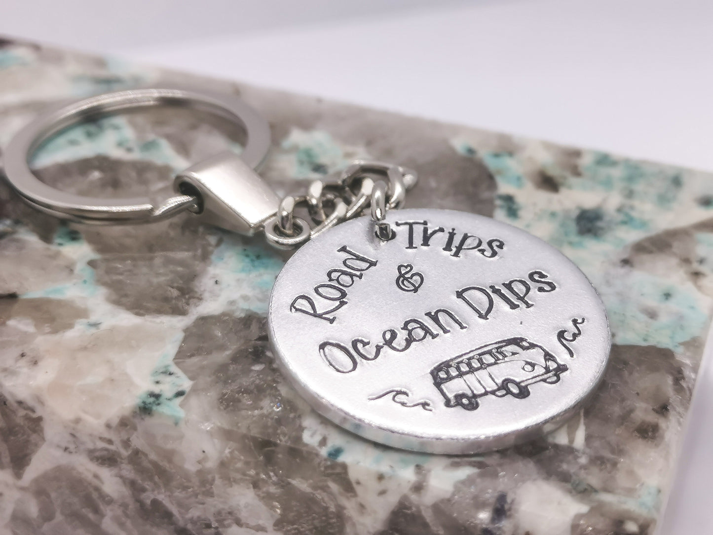 'ROAD TRIPS & OCEAN DIPS' Keyring