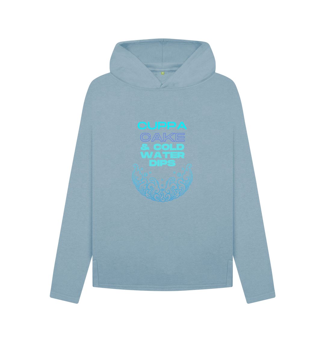 Stone Blue 'CUPPA, CAKE & COLD WATER DIPS' Hoodie