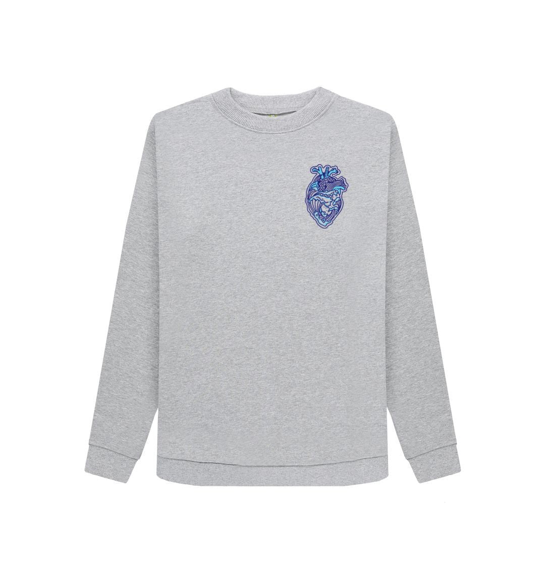 Light Heather 'OCEAN HEART' Ladies Jumper