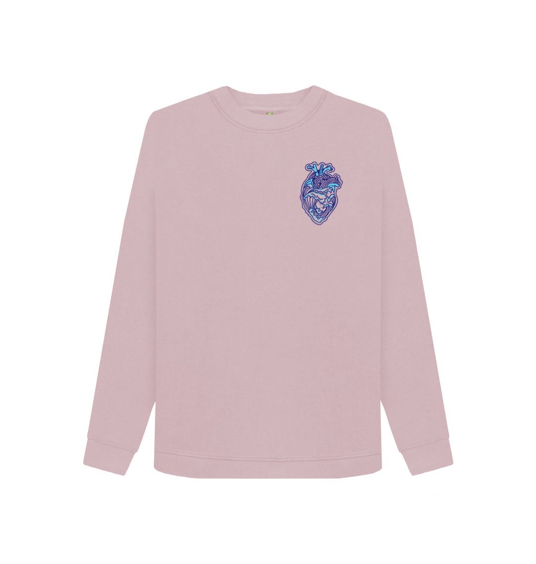 Mauve 'OCEAN HEART' Ladies Jumper